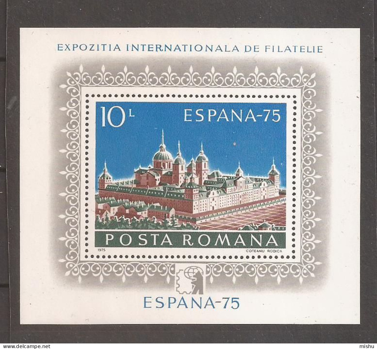 LP 876 Romania -1975 - "Expo. Filatelica " Espana '75" " , Colita, Nestampilat - Other & Unclassified