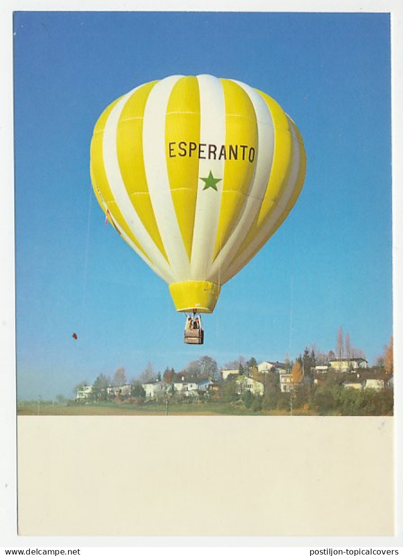 Balloon Flight Card Switzerland 1980 Esperanto - Esperanto