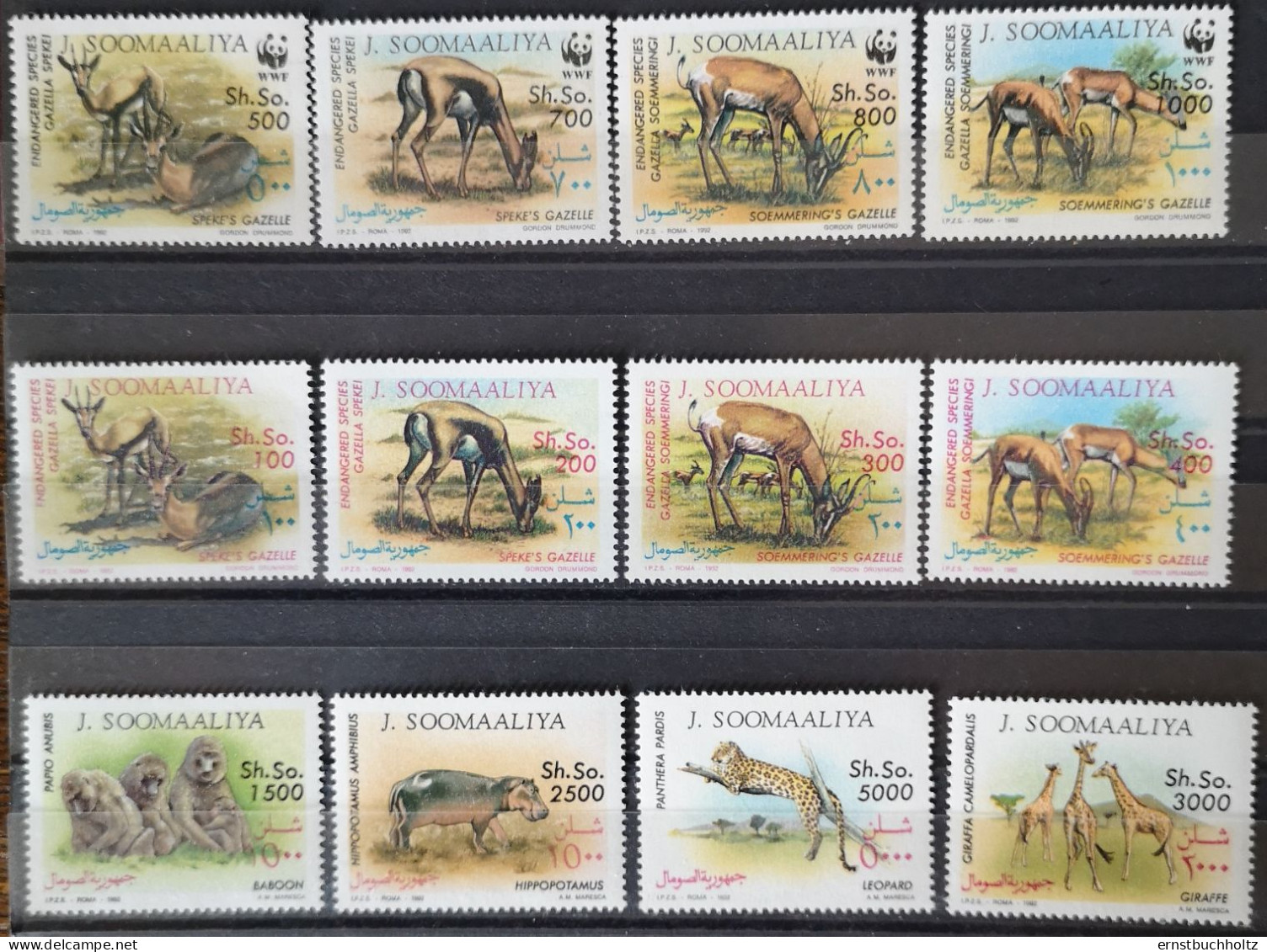 Somalia 1992 Wildlebende Säugetiere Mi 432/43** - Somalië (1960-...)