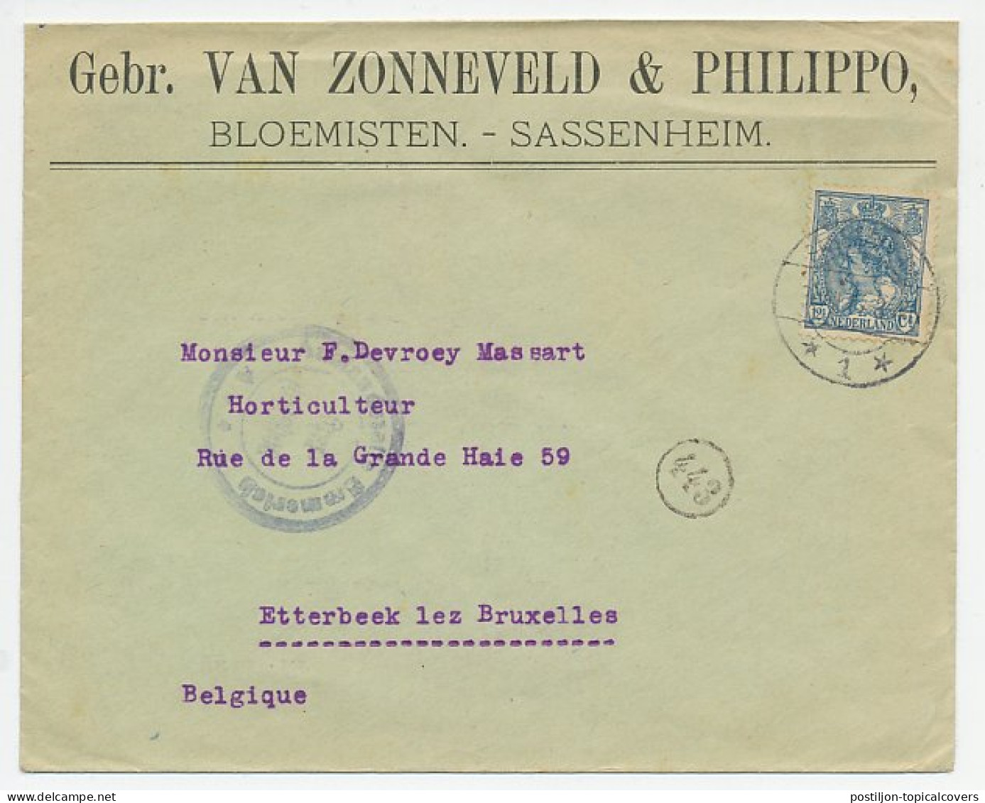 Firma Envelop Sassenheim 1917 - Bloemisten - Unclassified
