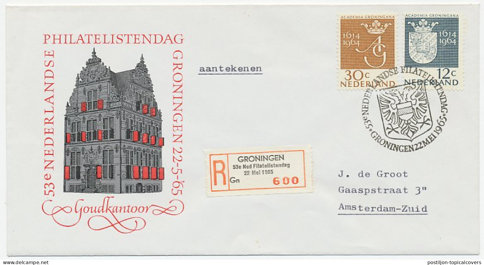 Aangetekend Groningen 1965 - Ned. Filatelistendag  - Unclassified