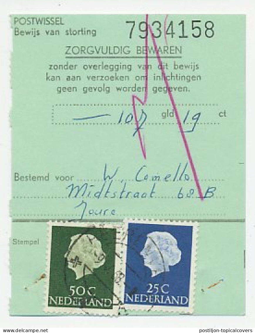 Em. Juliana Heerenveen 1968 - Postwissel - Bewijs Van Storting - Unclassified
