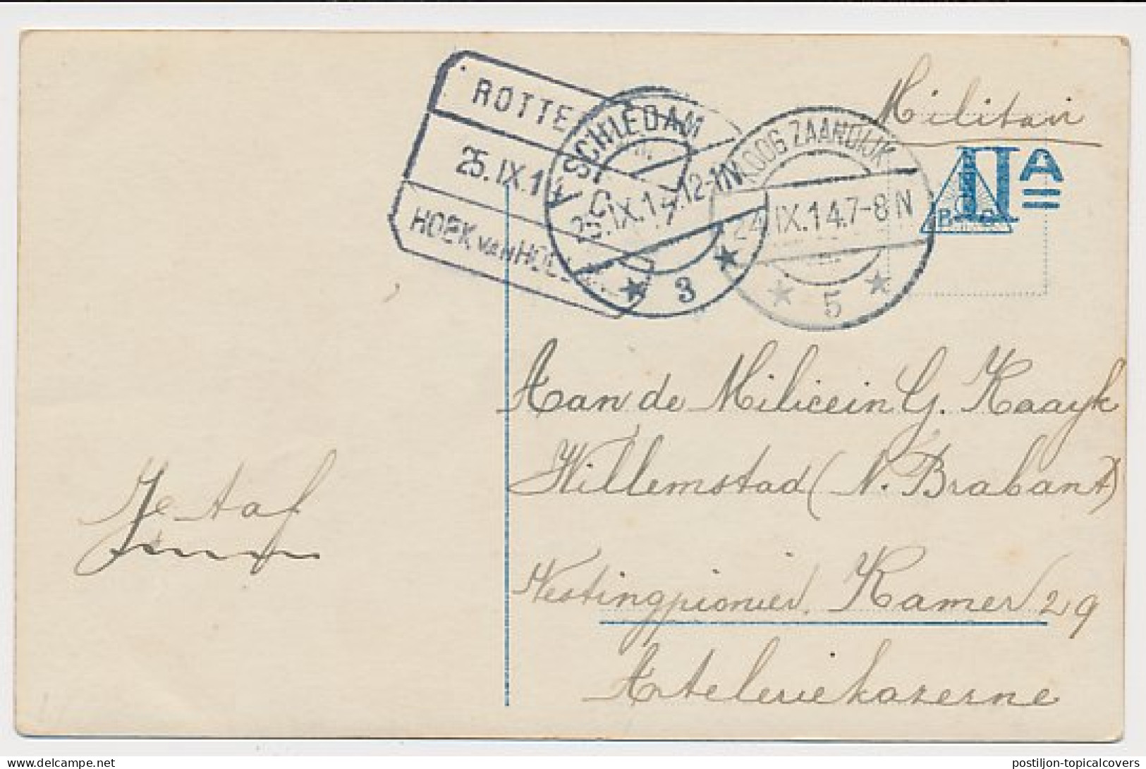 Treinblokstempel : Rotterdam - Hoek Van Holland C 1914 - Unclassified