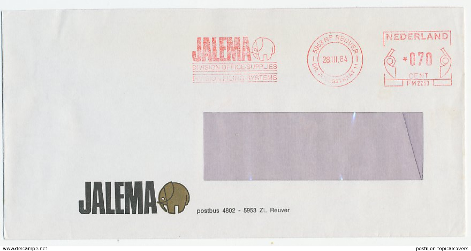 Meter Cover Netherlands 1984 Elephant - Other & Unclassified