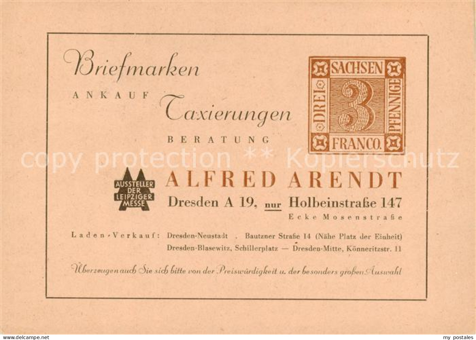 73852749 Dresden Elbe Briefmarken Ankauf Alfred Arendt  - Dresden