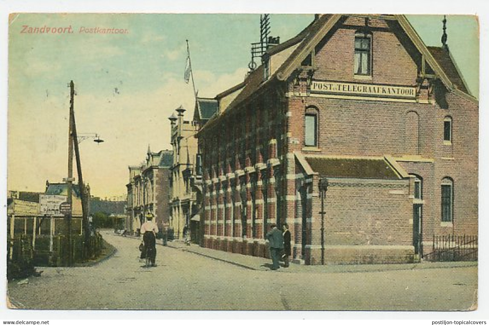 Prentbriefkaart Postkantoor Zandvoort  - Autres & Non Classés