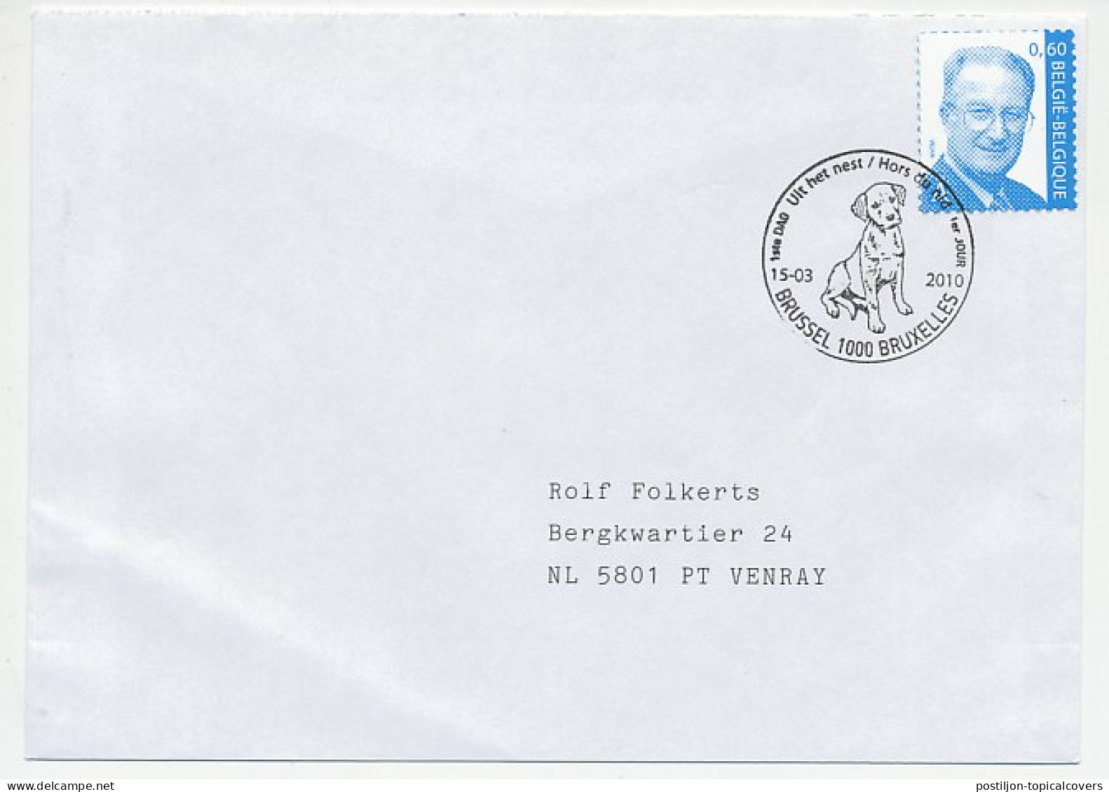 Cover / Postmark Belgium 2010 Dog - Other & Unclassified