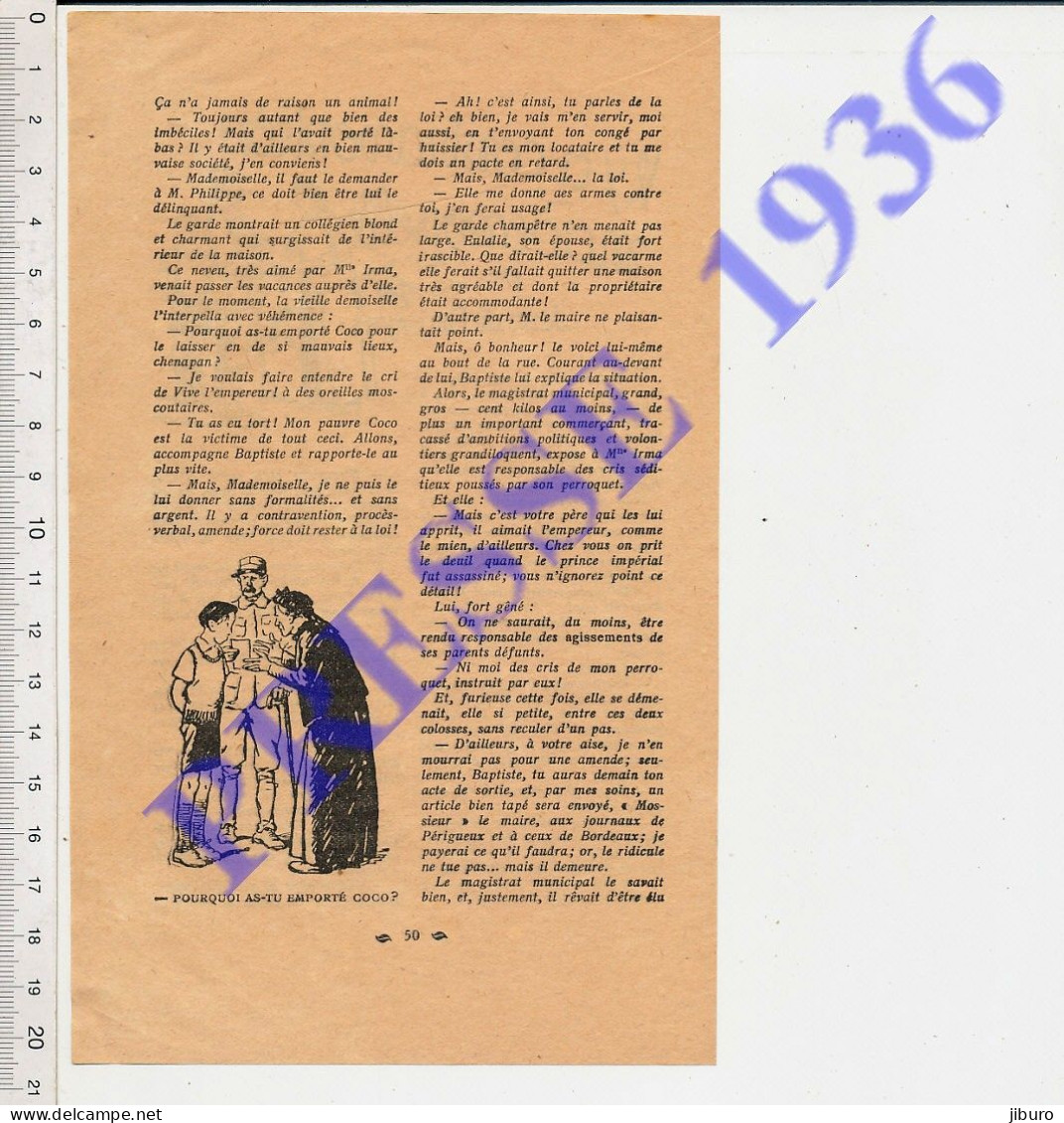 3 Vues 1936 Sacre Napoléon Portrait + Récit Fictif De Jean De Belcayre Procès Verbal Garde-Champêtre Palisson - Non Classés