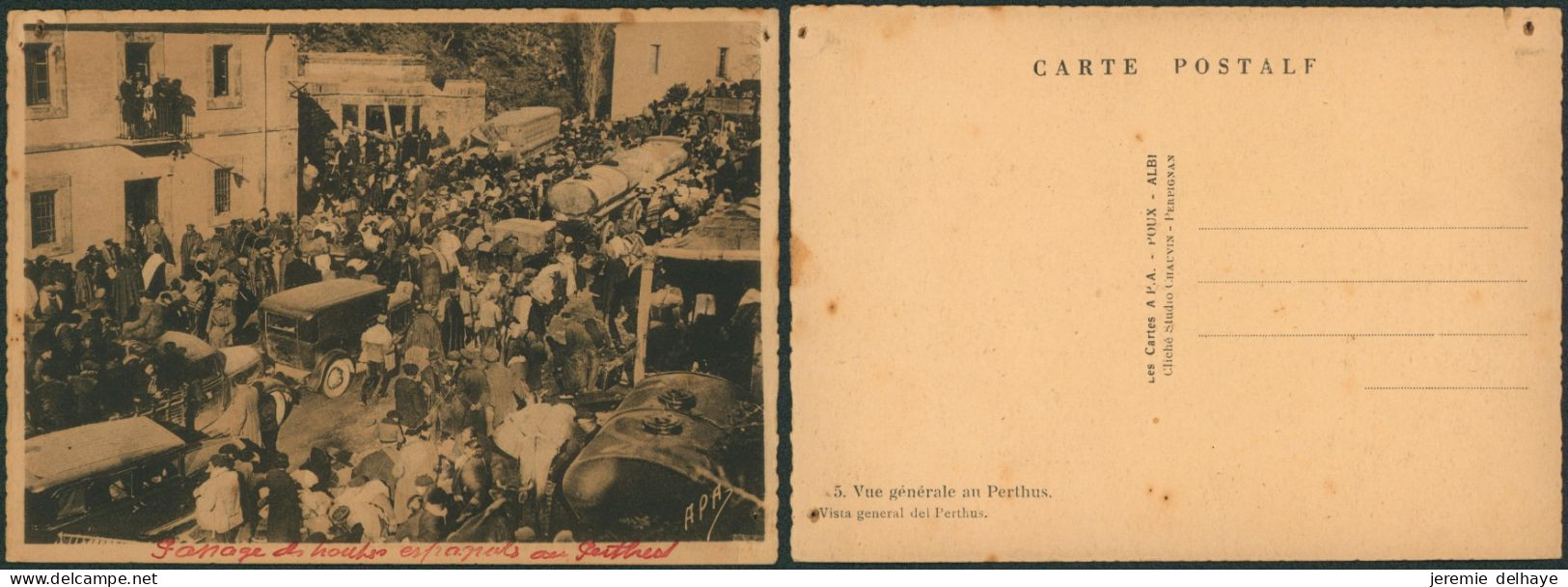 Carte Postale - Guerre D'Espagne : Vue Générale Au Perthus (n°5, Trou De Punaise) - Other & Unclassified