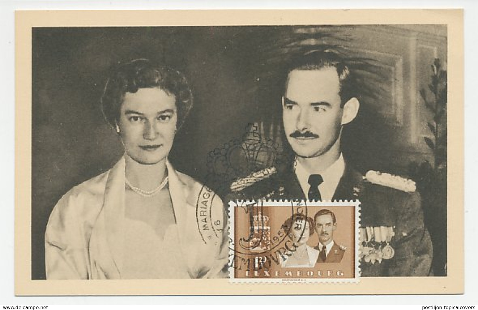 Maximum Card Luxembourg 1953 Royal House Luxembourg - Koniklijke Families