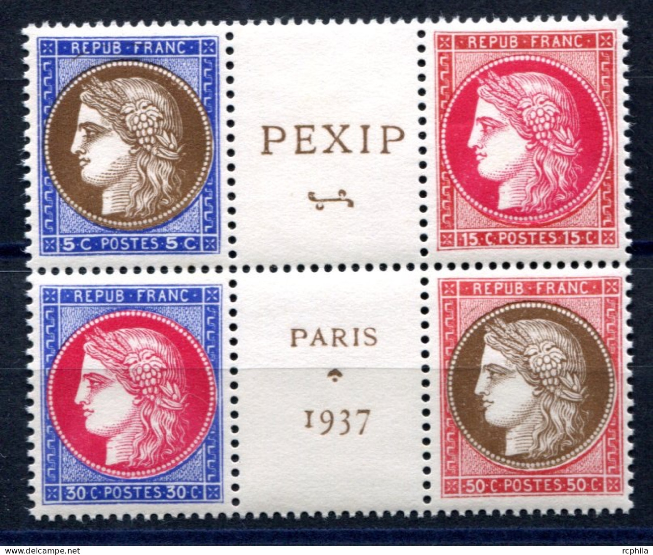 RC 27563 FRANCE COTE 400€ N° 348 / 351 PEXIP TIMBRE PROVENANT DU BLOC FEUILLET NEUF ** MNH - Ungebraucht