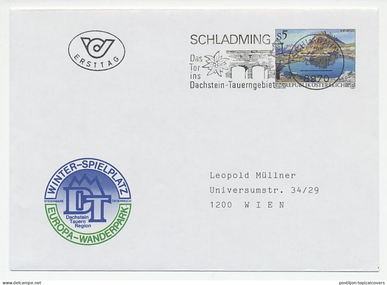 Postal Stationery / Postmark Austria 1987 Wnter Sport Place - Bridge - Edelweiss - Winter (Other)