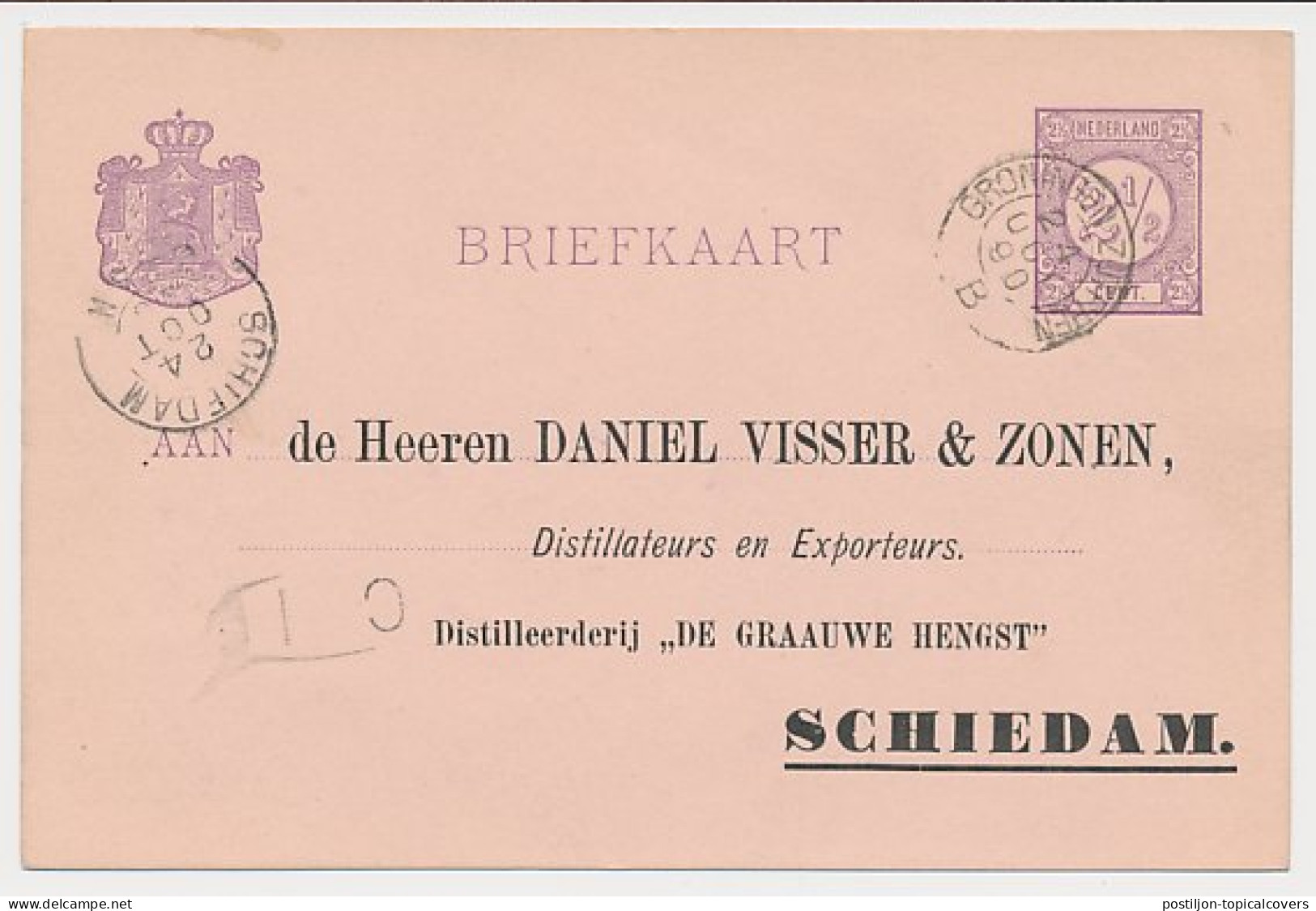 Meppel - Trein Kleinrondstempel Groningen - Zutphen B 1890 - Storia Postale