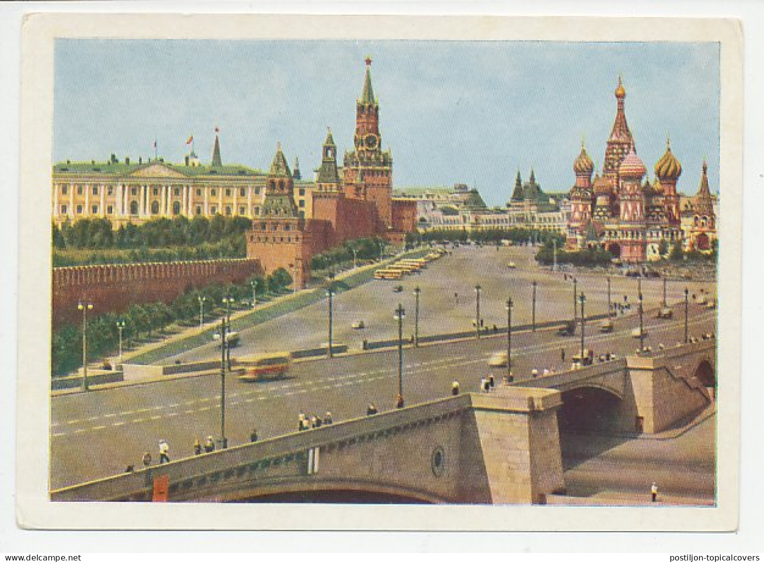 Postal Stationery Soviet Union 1957 Bridge - Kremlin Palace - Red Square - Bridges
