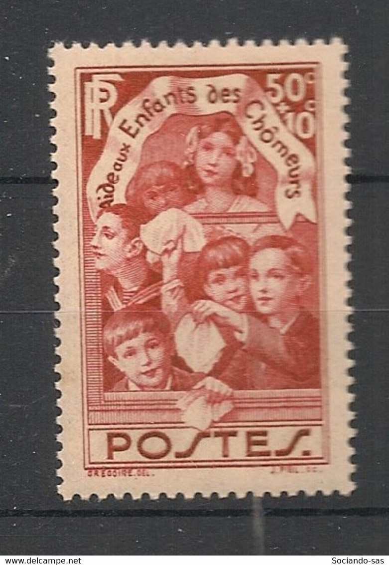 FRANCE - 1936 - N°YT. 312 - Enfants Des Chomeurs - Neuf Luxe ** / MNH / Postfrisch - Ongebruikt