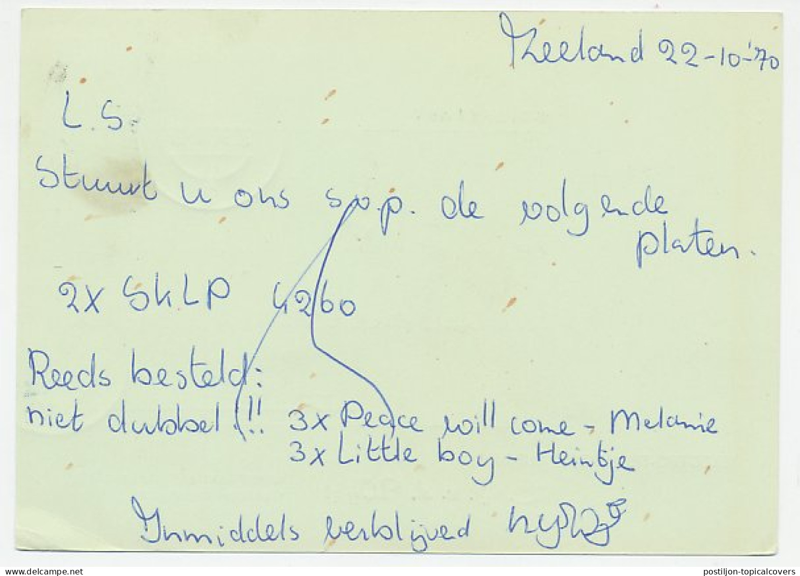 Firma Briefkaart Zeeland 1970 - Electro Technisch Bureau - Non Classés