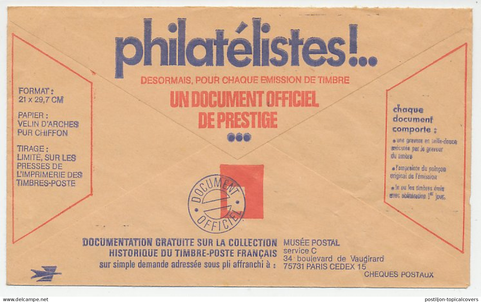 Postal Cheque Cover France Stamp - Official Document - Other & Unclassified