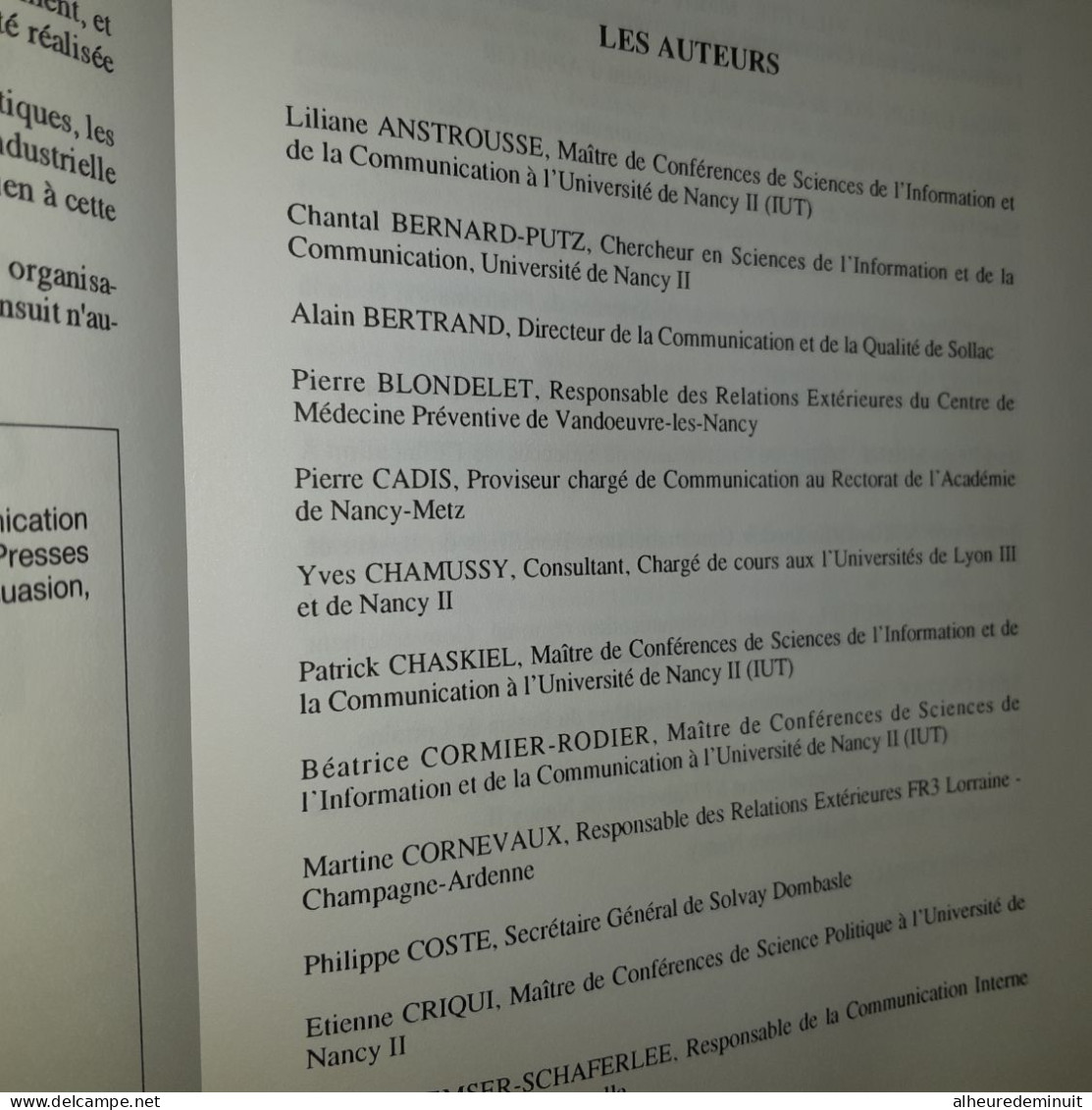 VINGT ANS DE COMMUNICATION D'ENTREPRISE  EN LORRAINE"PERSUASION-PROPAGANDE"Presses Universitaires De NANCY - Economía