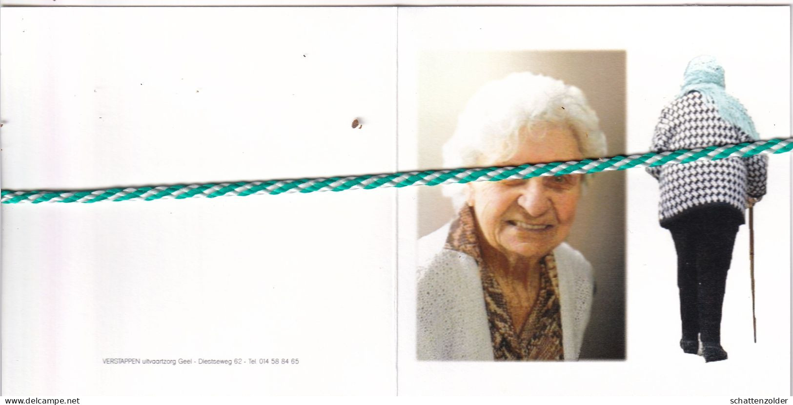 Jeanneke Vanlangendonck-Vangheel, Geel 1913, 2015. Honderdjarige. Foto - Esquela