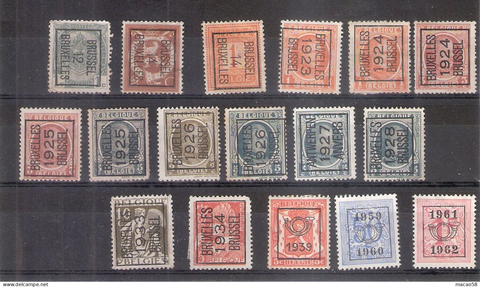 Lot Préoblitérés Belgique - Sobreimpresos 1922-26 (Alberto I)