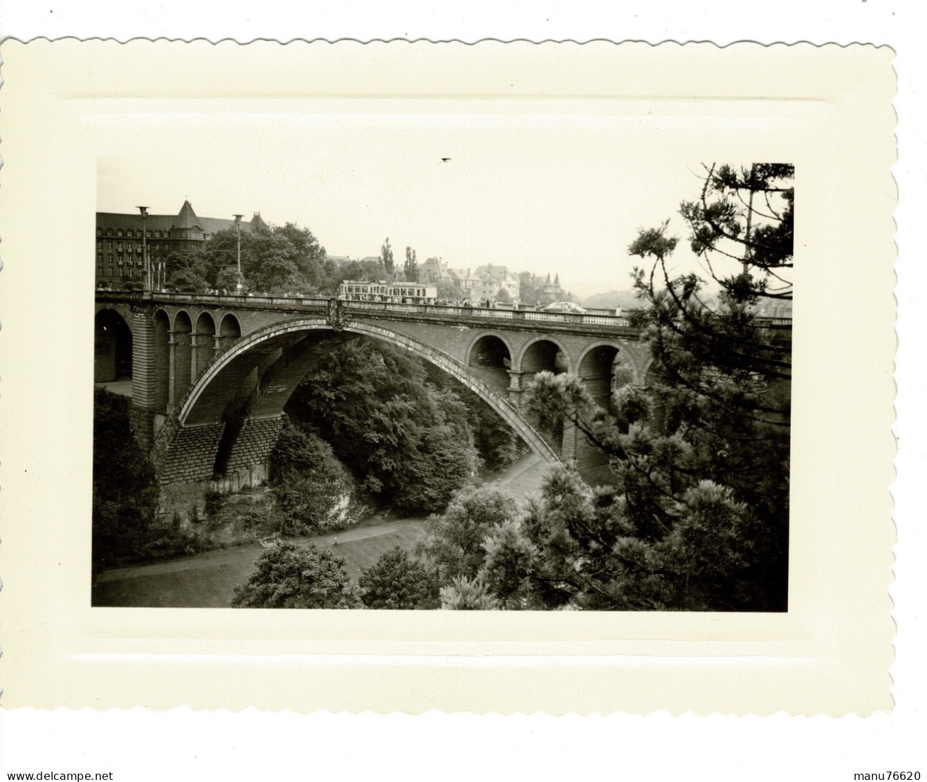 Ref 1 - Photo + Négatif : Le Pont Adolphe 1er  - Luxembourg . - Europe