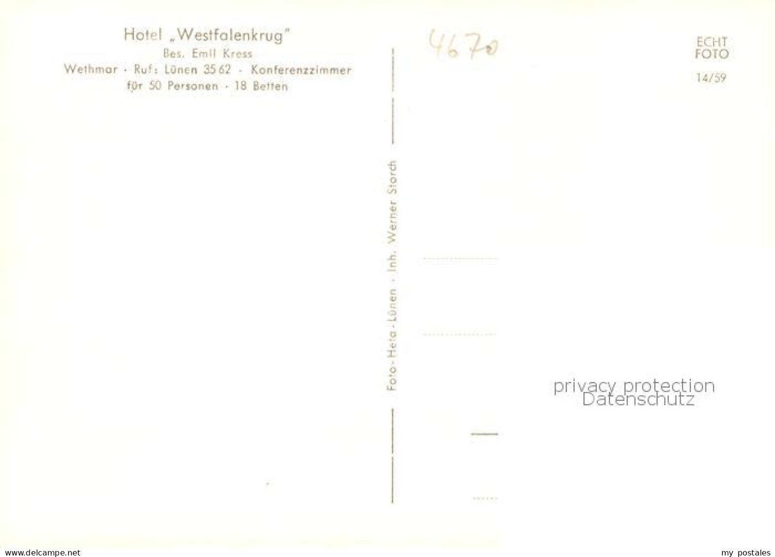 73852644 Wethmar Luenen Hotel Westfalen Krug Gastraeume  - Luenen