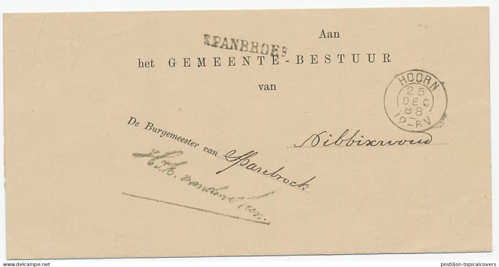 Naamstempel Spanbroek 1888 - Cartas & Documentos