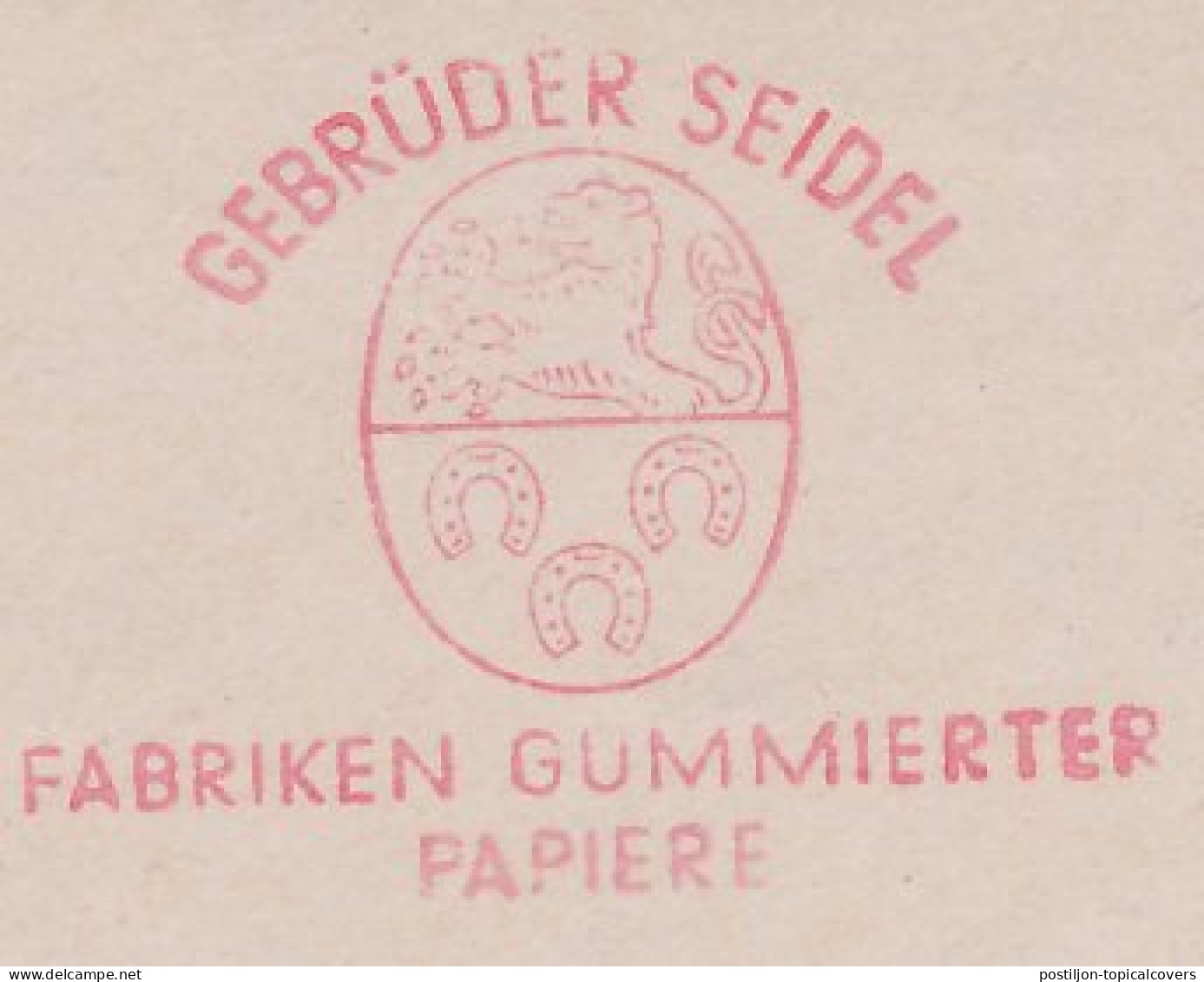 Meter Cut Germany 1956 Lion - Horseshoe - Paper - Otros & Sin Clasificación