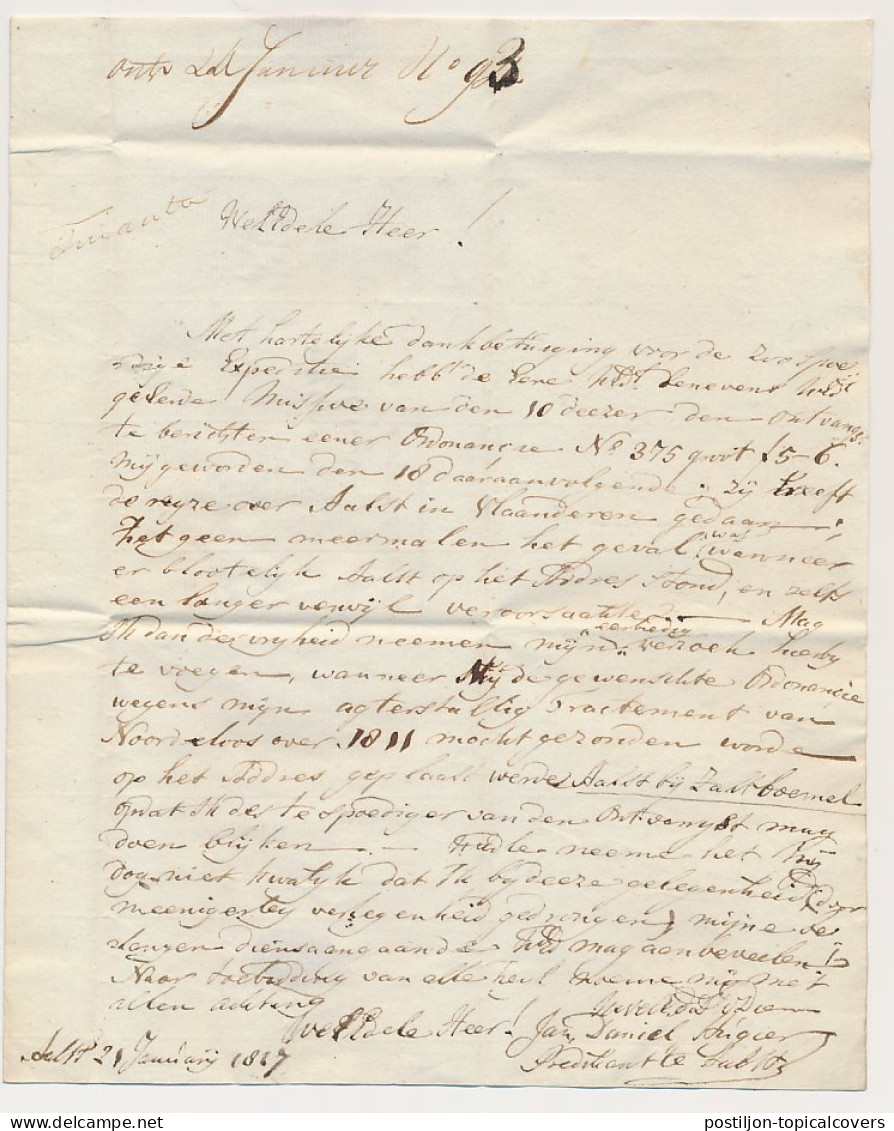 Aalst - HEUSDEN FRANCO - S Gravenhage 1817 - Lakzegel - ...-1852 Precursori
