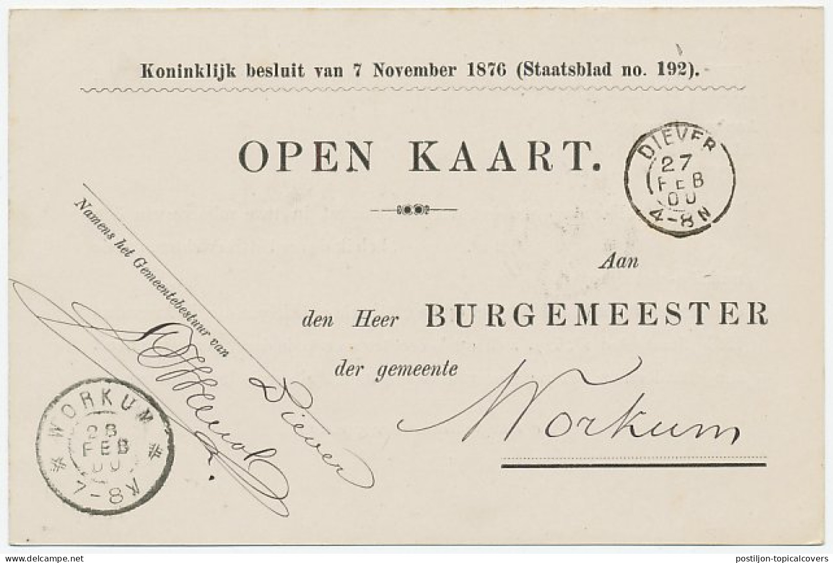 Kleinrondstempel Diever 1900 - Unclassified