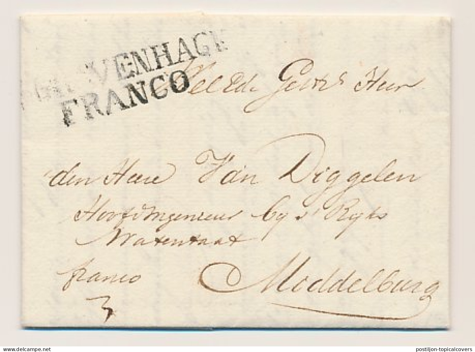 S GRAVENHAGE FRANCO - Middelburg 1826 - ...-1852 Vorläufer