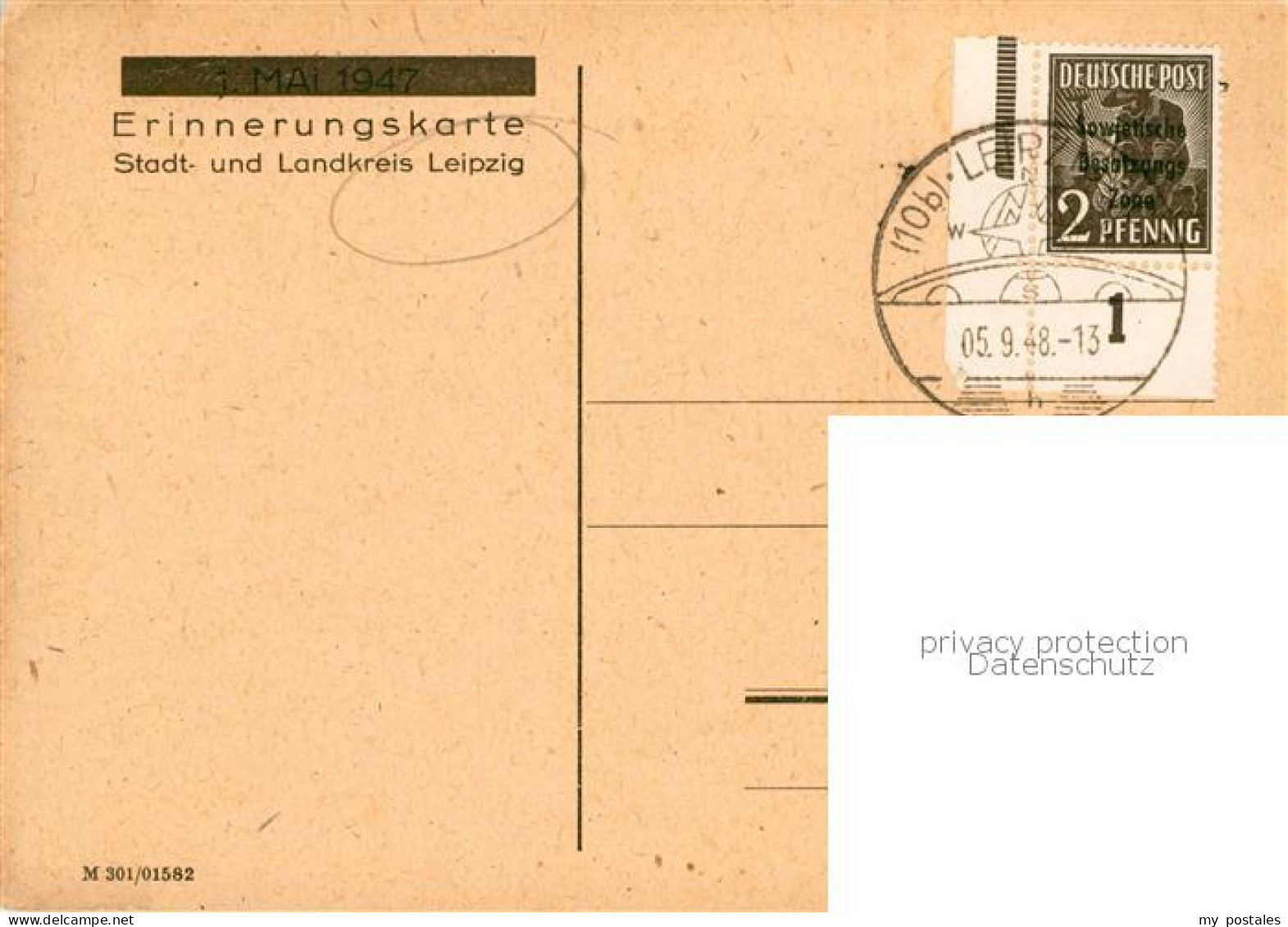 73852620 Leipzig Erinnerungskarte 1. Mai Leipzig - Leipzig
