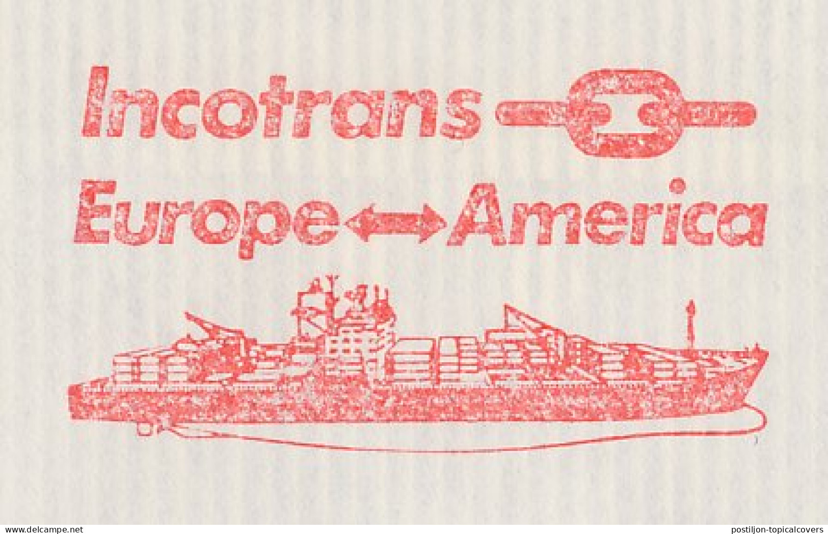 Meter Cover Netherlands 1983 Cargo Ship - Incotrans - Europe - America - Barcos