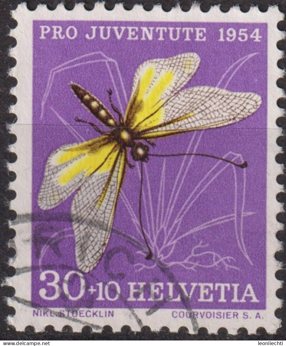 1954 Schweiz Pro Juventute ° Zum:CH J156,Yt:CH 556, Mi:CH 605, Schmewetterlingshaft, Insekten - Oblitérés