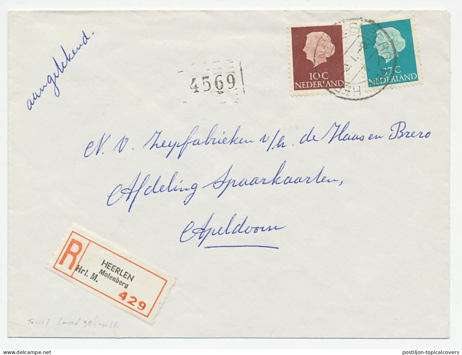 Em. Juliana Aangetekend Heerlen - Apeldoorn 1964 - Non Classés