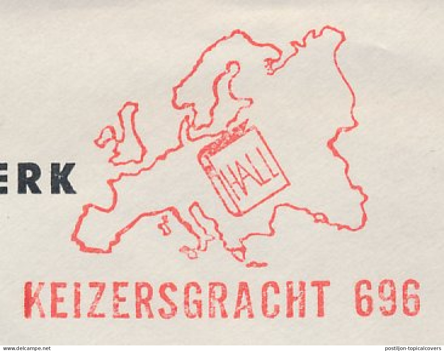 Meter Cover Netherlands 1963 Map - Europe - Amsterdam - Geografía