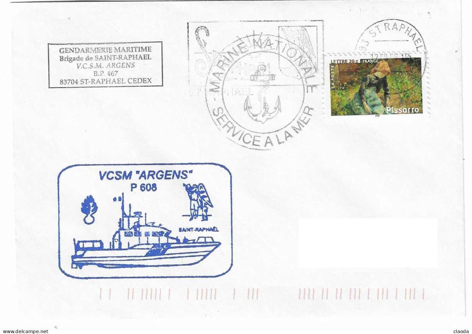 X324  -  GENDARMERIE MARITIME -  BRIGADE DE SAINT RAPHAËL - VCSM ARGENS - Poste Navale