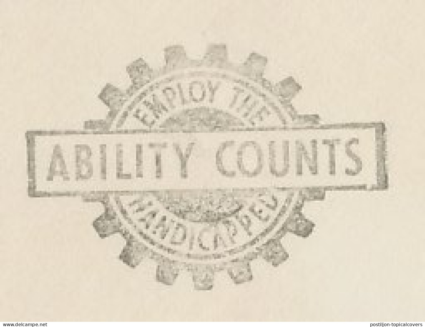Meter Top Cut USA 1953 Ability Counts - Emply The Handicapped - Behinderungen