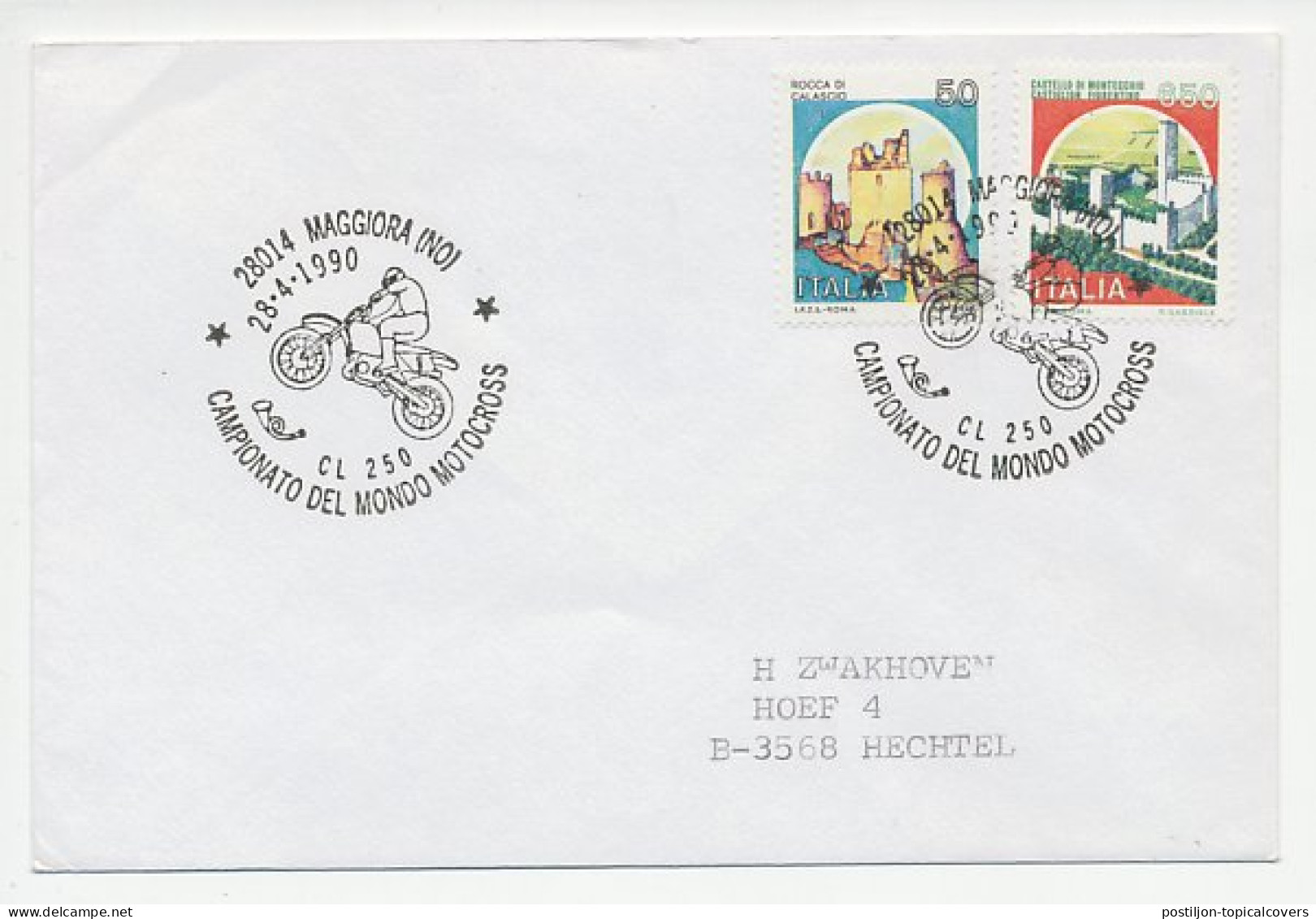 Cover / Postmark Italy 1990 Motocross - Worldchampionships - Motorräder