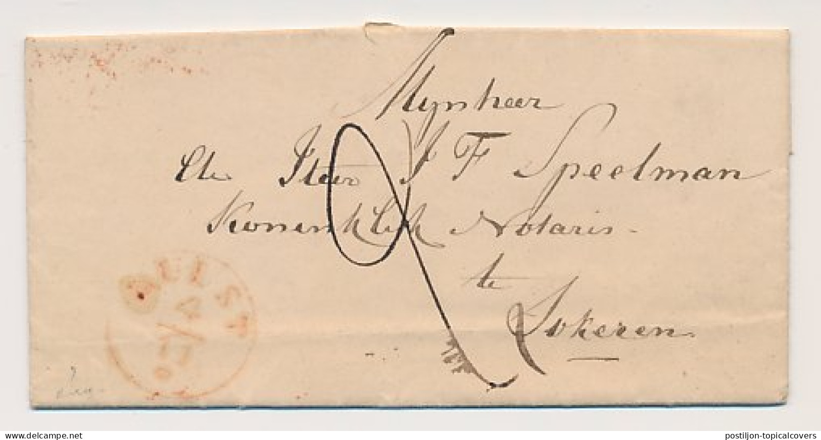 Hulst - Lokeren Belgie 1856 Grensverkeer Pays-Bas Par St.Nicolas - ...-1852 Préphilatélie