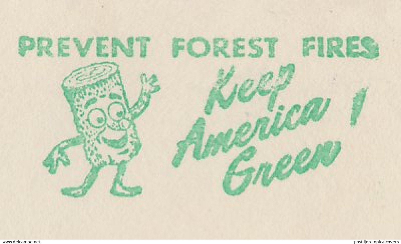 Meter Top Cut USA 1952 Prevent Forest Fires - Brandweer