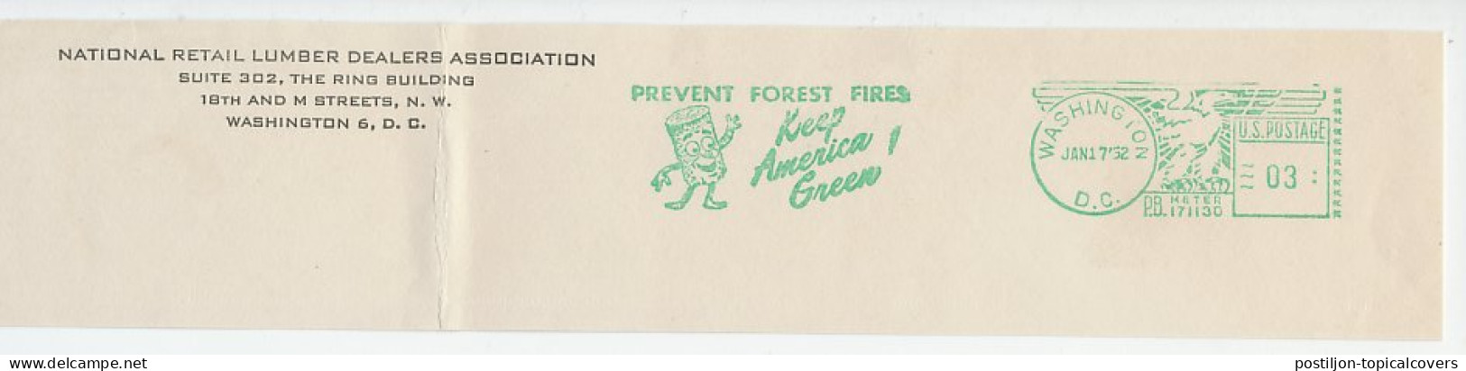 Meter Top Cut USA 1952 Prevent Forest Fires - Brandweer