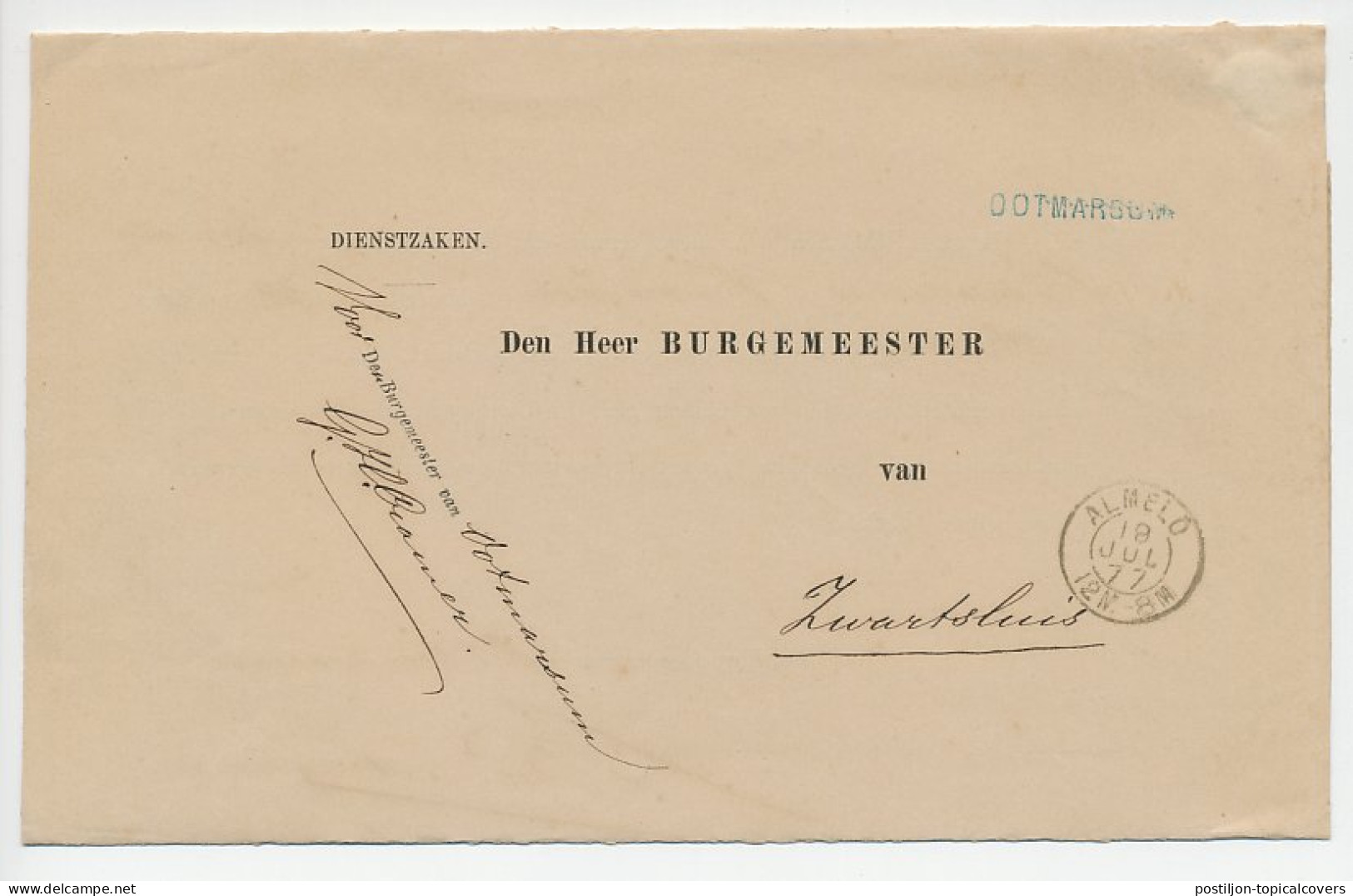 Naamstempel Ootmarsum 1877 - Cartas & Documentos