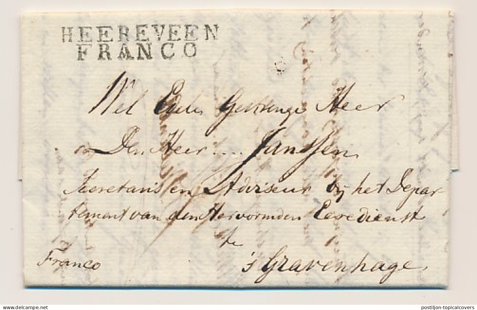 HEEREVEEN FRANCO - S Gravenhage 1822 - ...-1852 Vorläufer