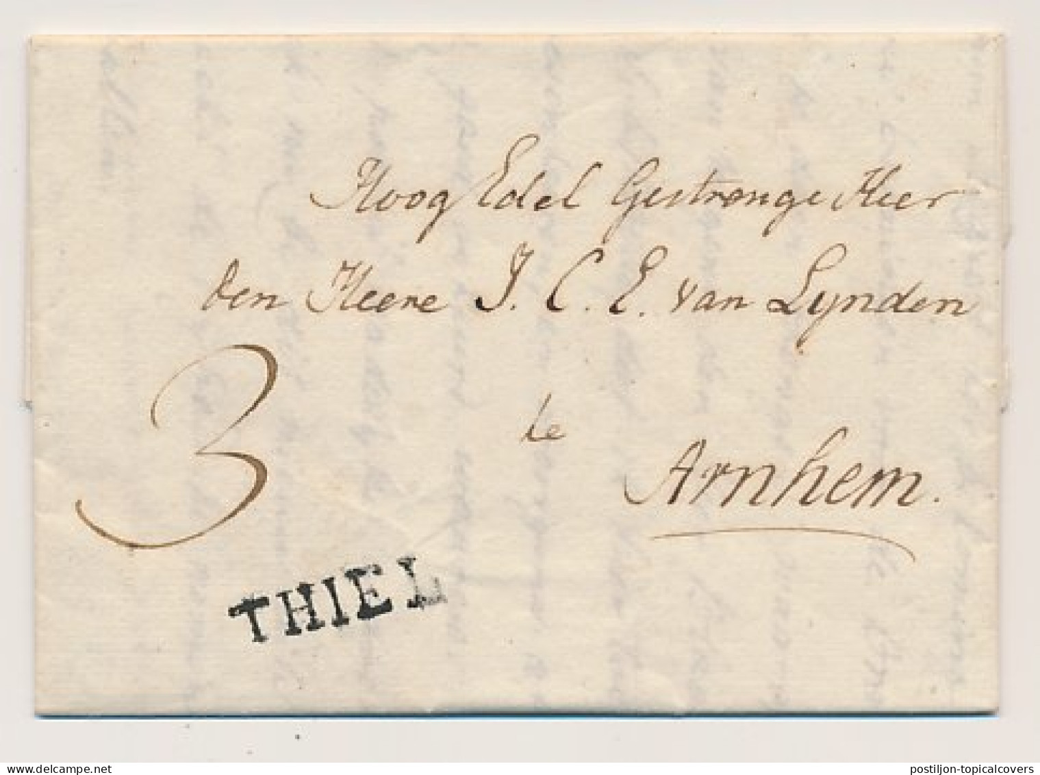 Herwijnen - Thiel - Arnhem 1816 - ...-1852 Préphilatélie