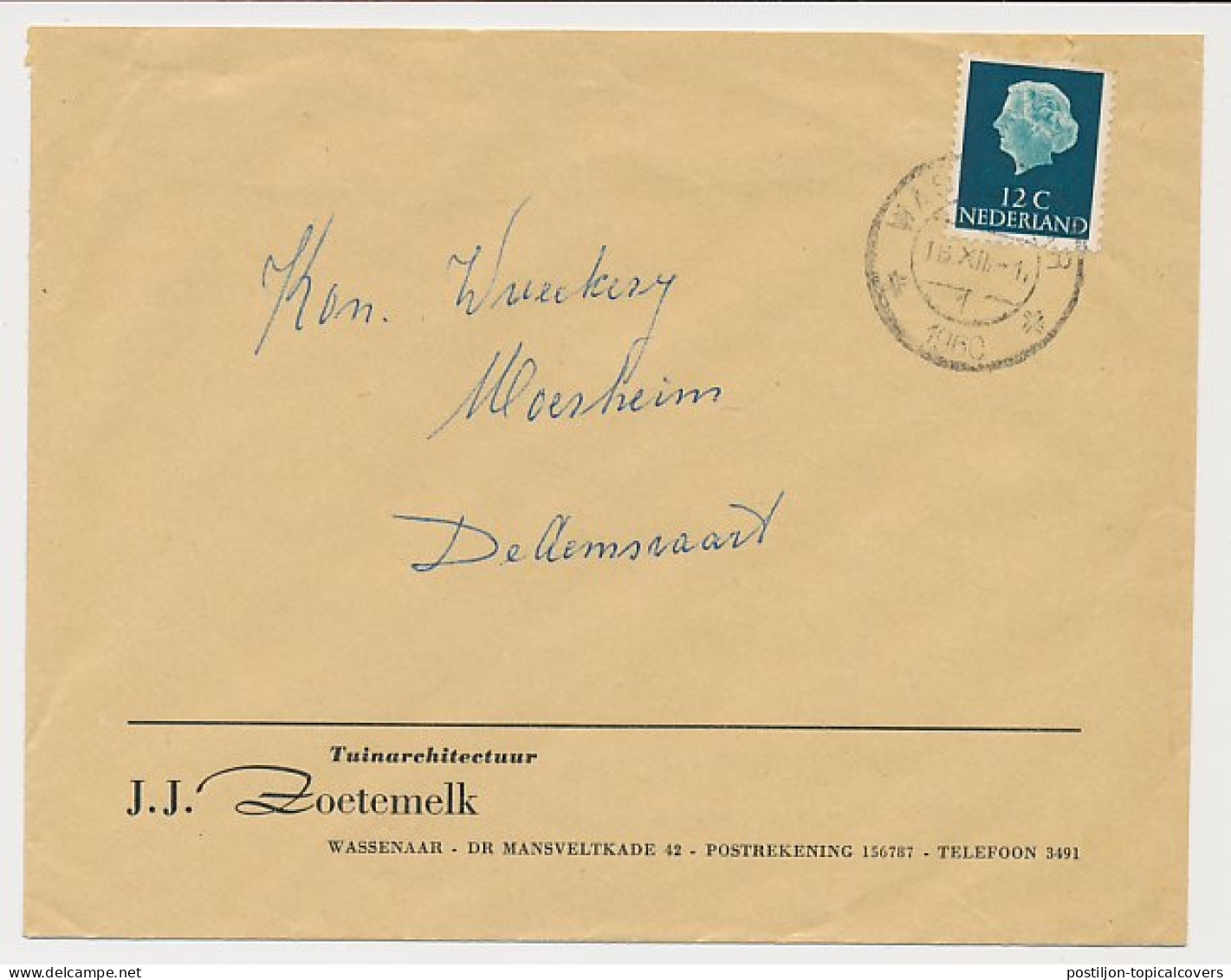 Firma Envelop Wassenaar 1960 - Tuinarchitectuur - Zonder Classificatie
