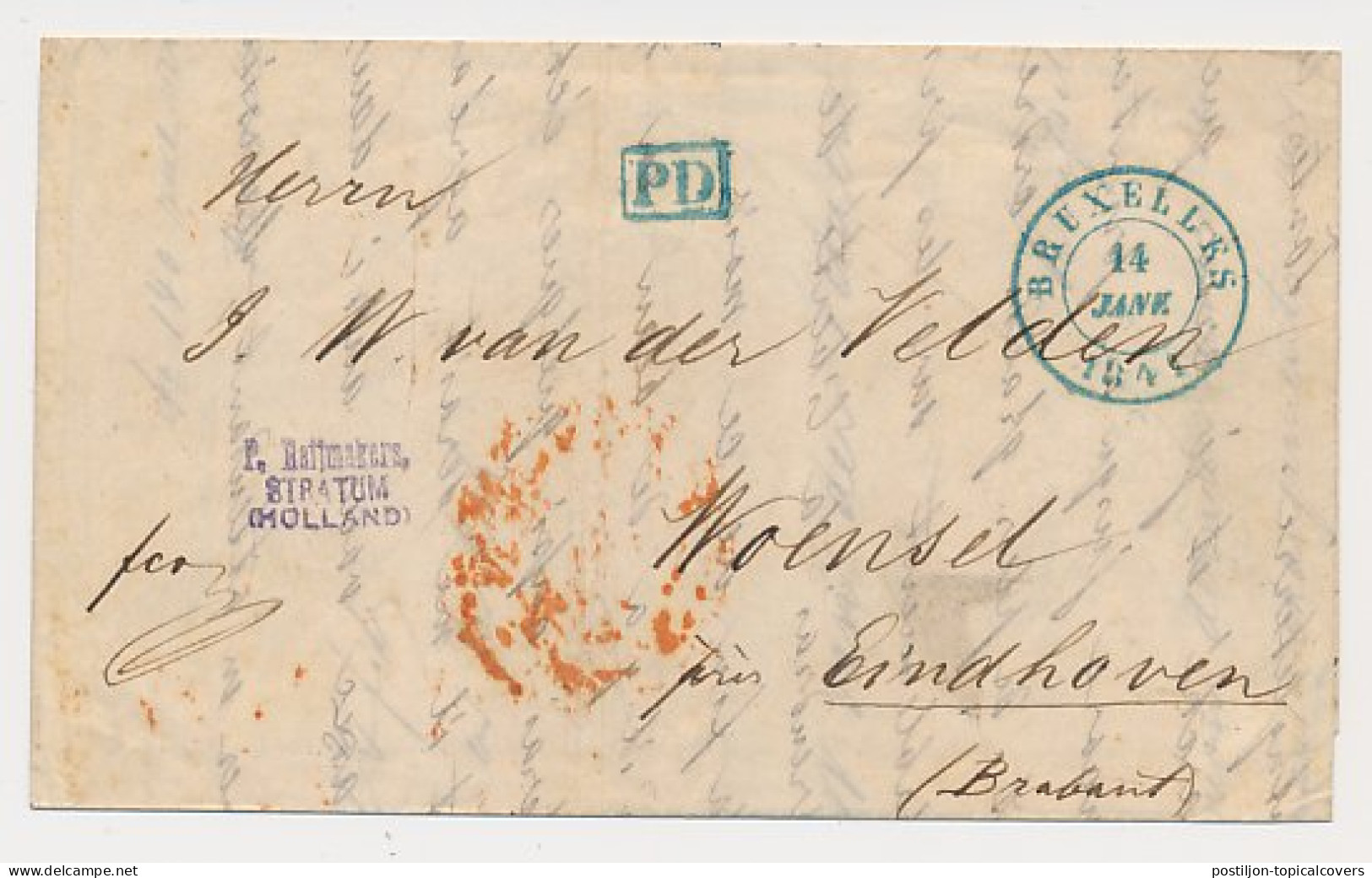 Bruxelles Belgie - Eindhoven 1847 - PD - ...-1852 Prephilately