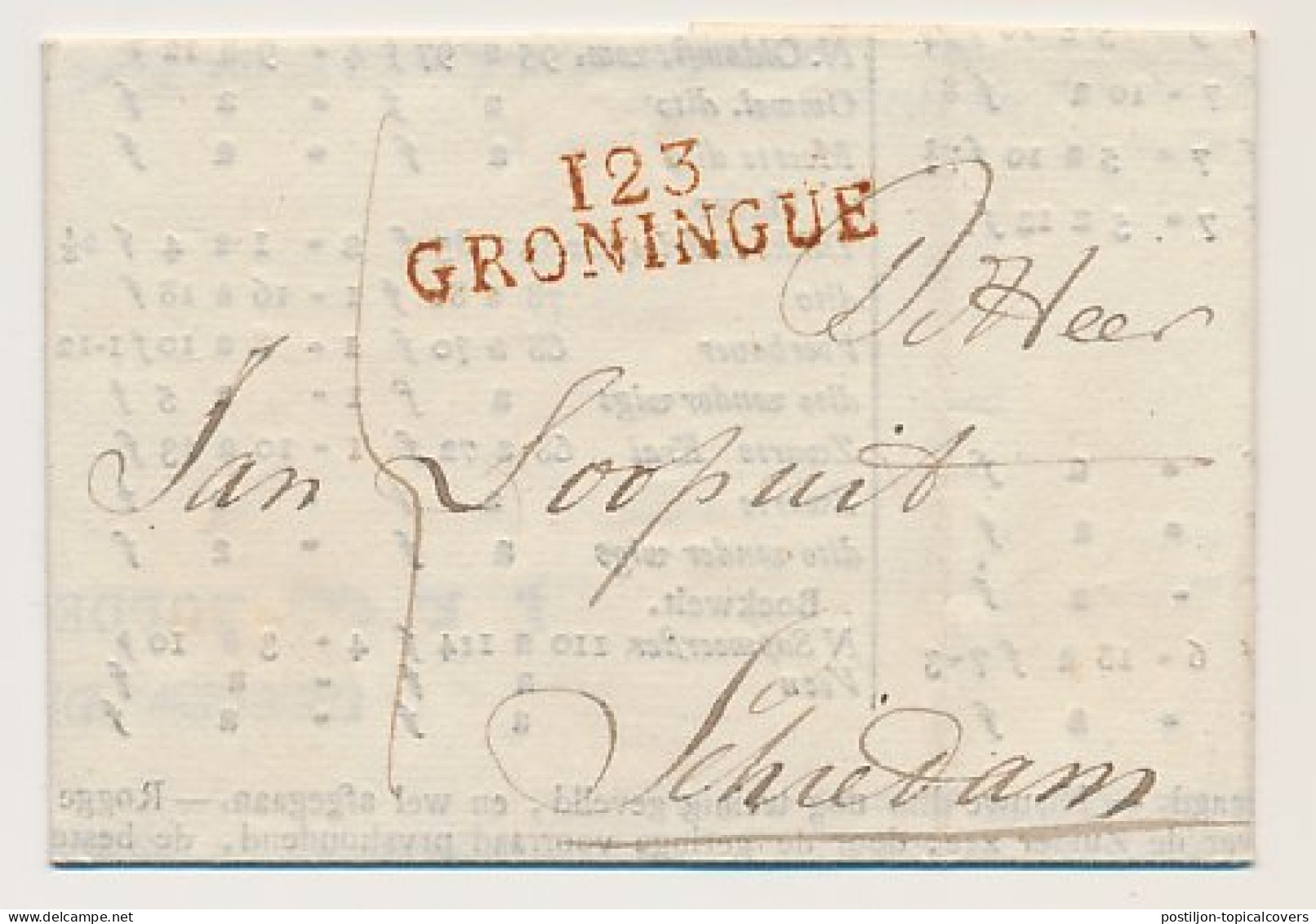 123 GRONINGUE - Schiedam 1811 - Drukwerk - ...-1852 Préphilatélie