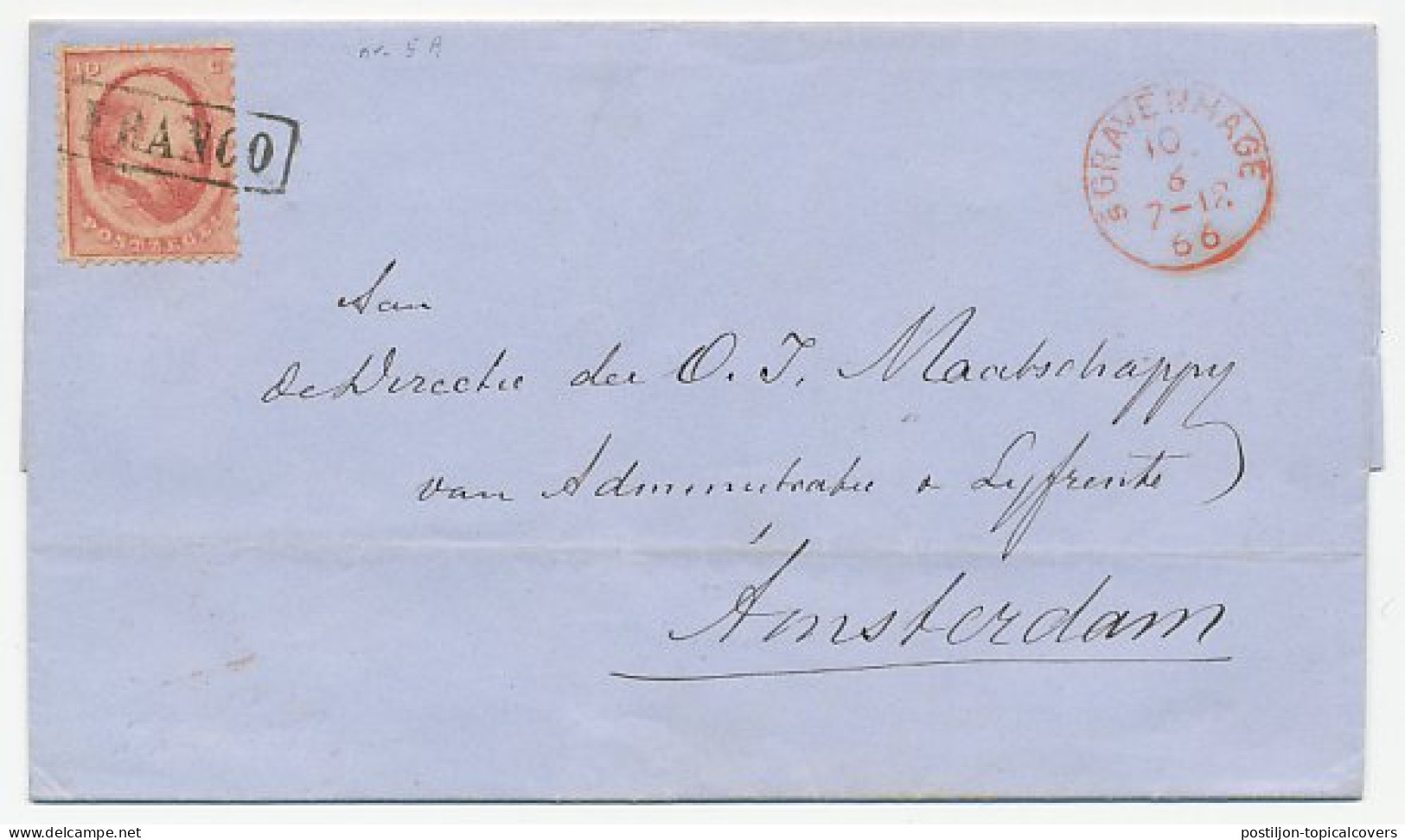 Em. 1864 Den Haag - Amsterdam - Proefstempel - Cartas & Documentos