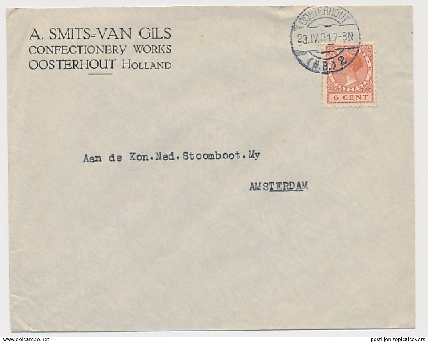 Firma Envelop Oosterhout 1931 - Confectionery Works - Unclassified